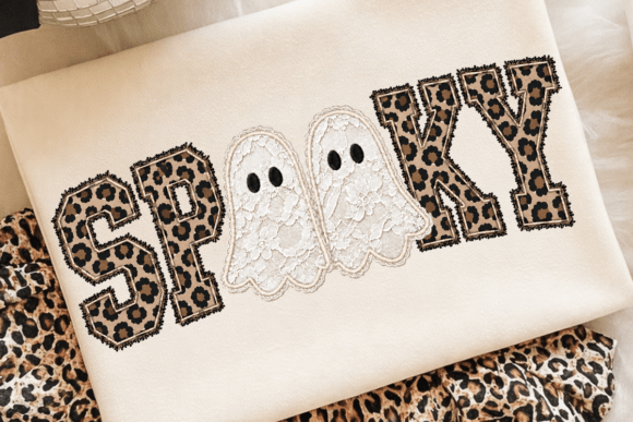 Leopard Lace Spooky Ghost PNG, Haloween