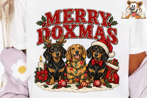 Merry Doxmas Christmas Dachshund PNG Tee