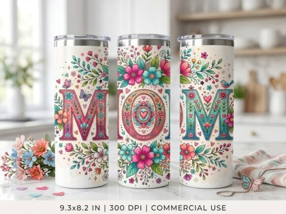 Mom Mother 20oz 40oz Tumbler Wrap PNG