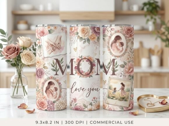 Mom Mother 20oz 40oz Tumbler Wrap PNG