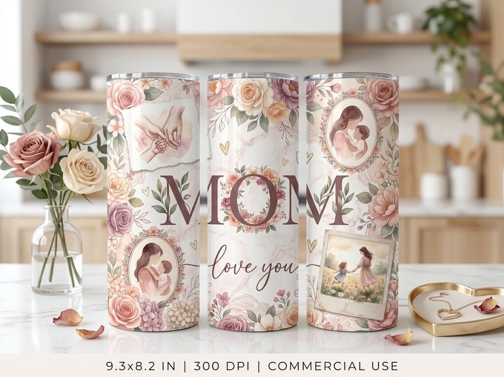 Mom Mother 20oz 40oz Tumbler Wrap PNG