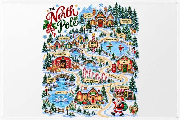North Pole Christmas Village PNG