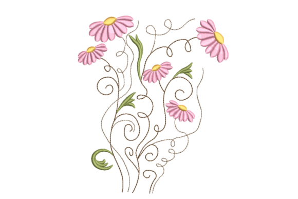 Pink Wildflower Swirl
