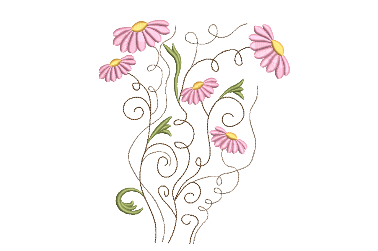 Pink Wildflower Swirl