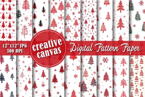 Plaid Christmas Tree Seamless Patterns