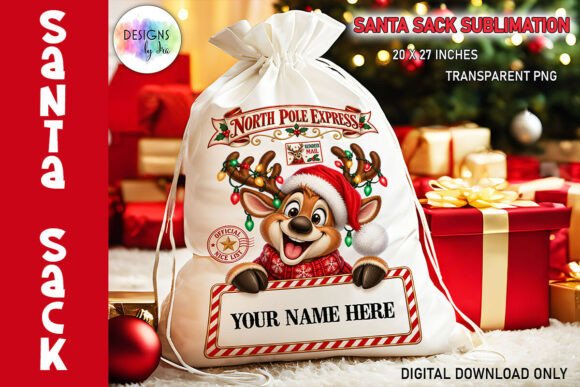Reindeer Santa Sack Sublimation