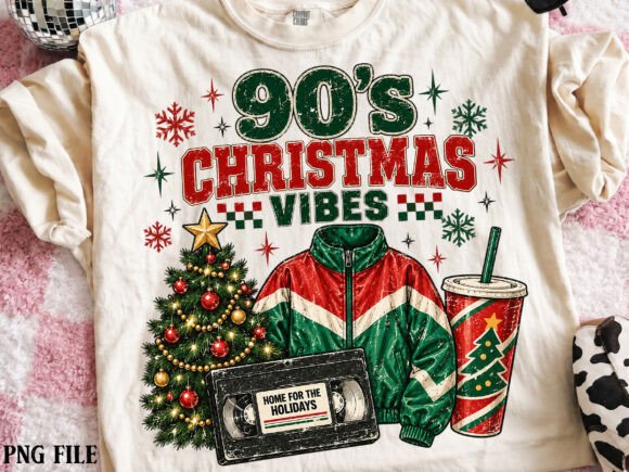 Retro Christmas Vibes PNG Graphic Illustrations By daily.arts