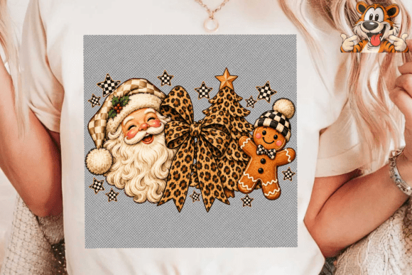 Retro Santa Christmas PNG Sublimation