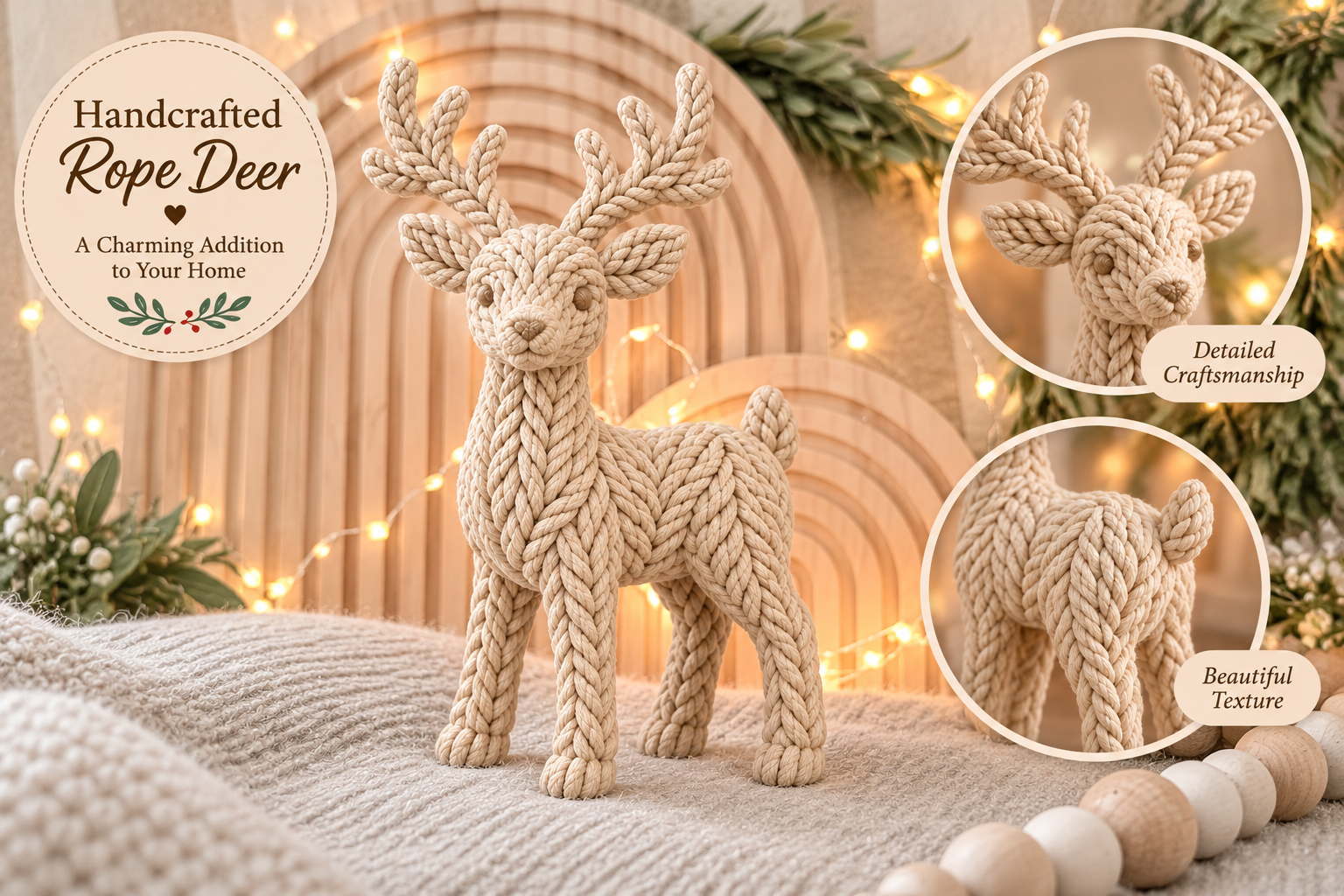Handcrafted Rope Deer STL – Boho Macrame Style 3D Printable Holiday Decor - Image 4