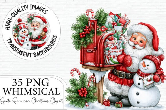 Santa Snowman Christmas Clipart