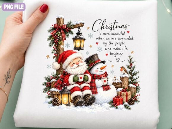 Santa and Snowman Christmas PNG, Christm