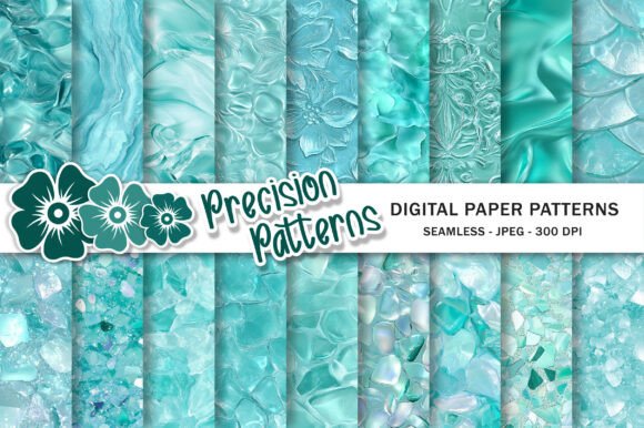 Sea Glass Digital Paper Textures