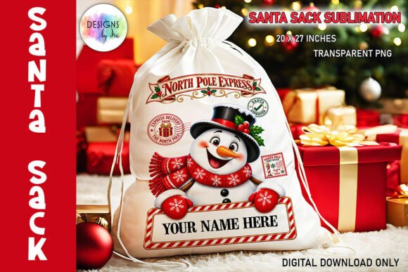 Snowman Santa Sack Sublimation