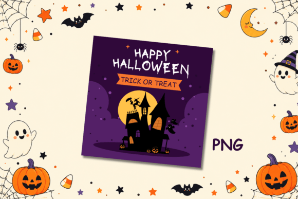 Spooky Halloween Square Card - 1