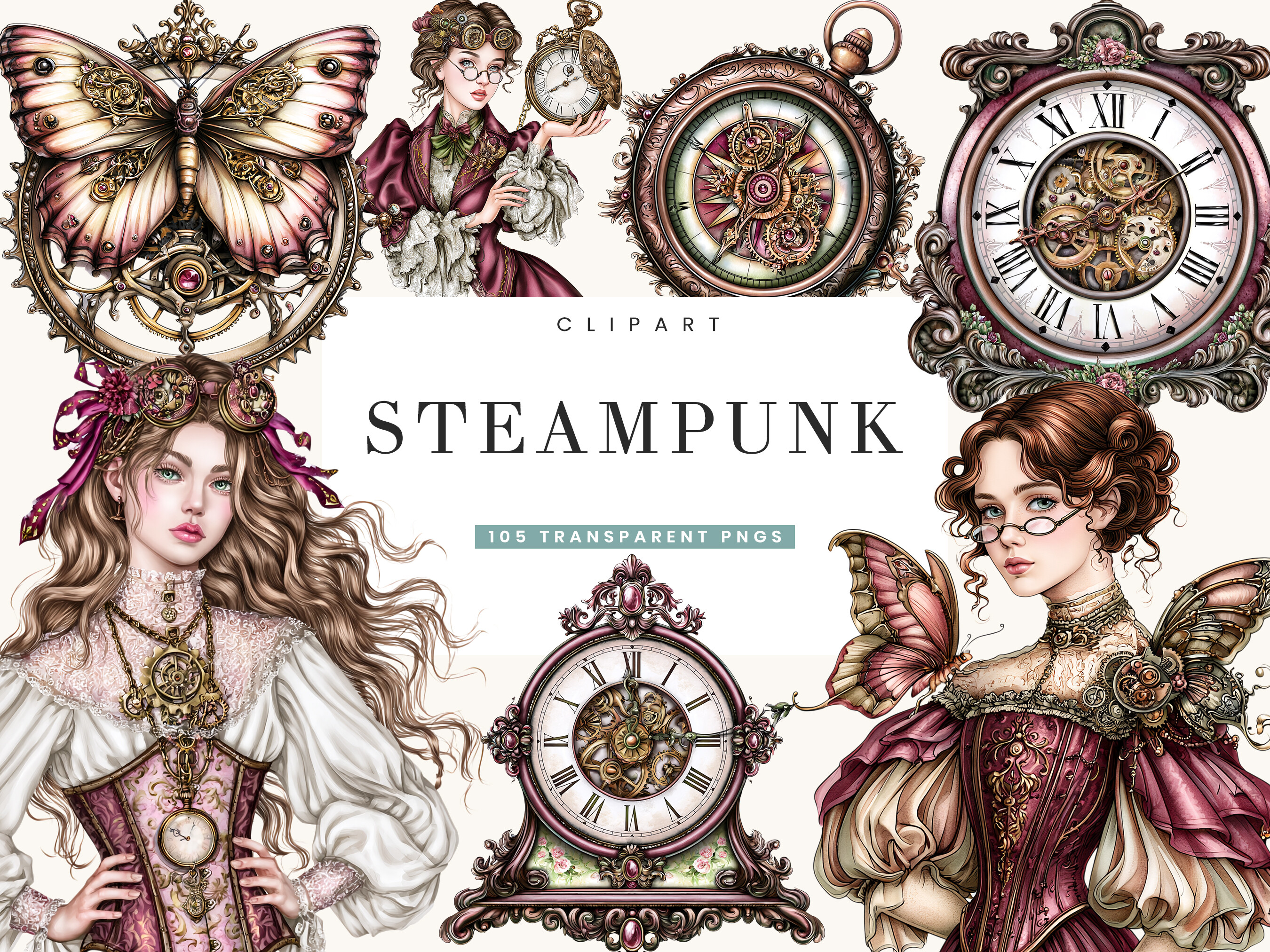 Steampunk Clipart Bundle