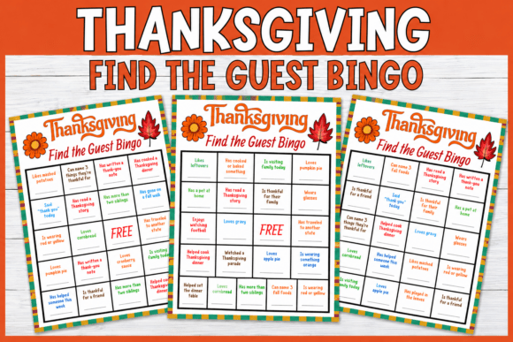 Thanksgiving Find the Guest Bingo Game