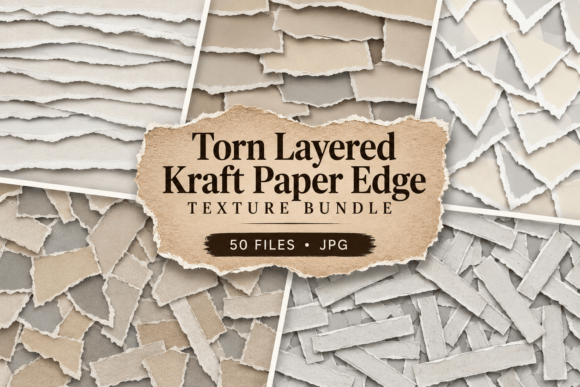Torn Layered Kraft Paper Edge Texture