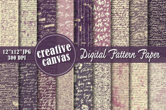 Vintage Handwritten Script Digital Paper
