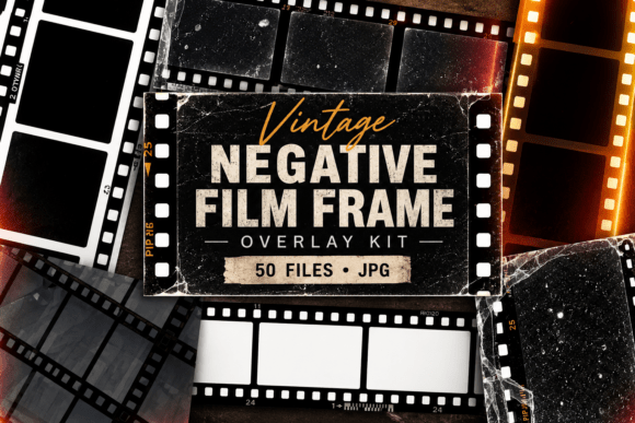 Vintage Negative Film Frame Kit Texture