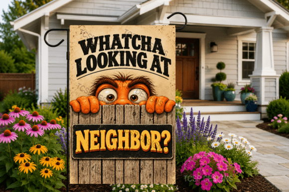 Whatcha Looking at Neighbor Garden Flag