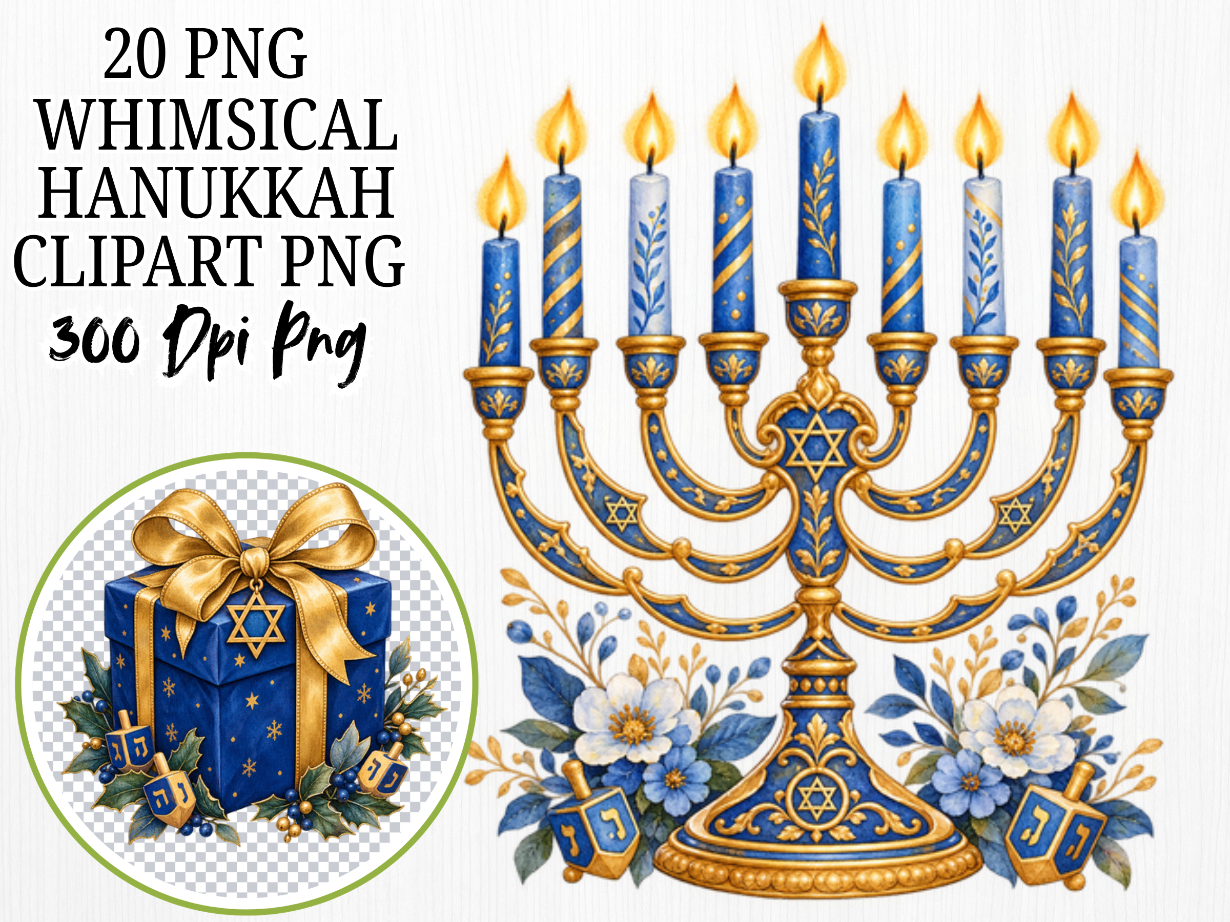 Whimsical Hanukkah Clipart Bundle