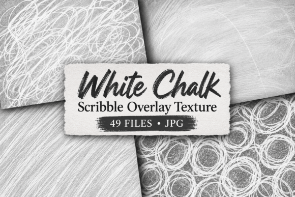 White Chalk Scribble Overlay Texture
