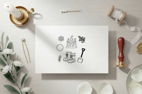 Winter Play Coloring Page Illustration
