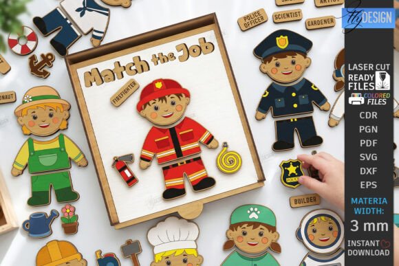 Wooden Profession Dress Up Puzzle Laser