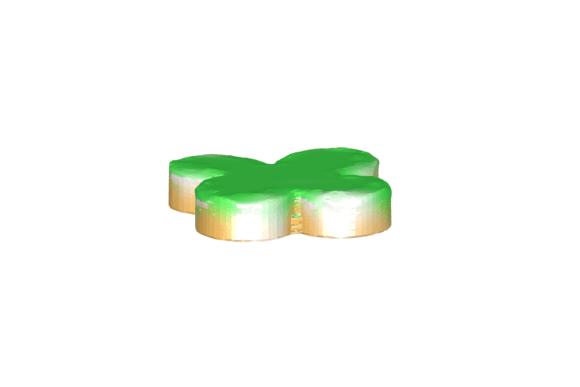 Green Yellow Flower Abstract 3d Model