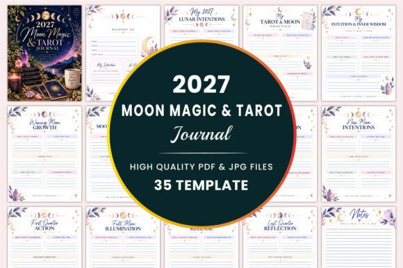 2027 Moon Magic & Tarot Journal KDP