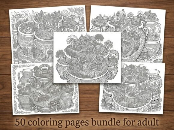 50 Hidden Pottery Village Coloring Pages