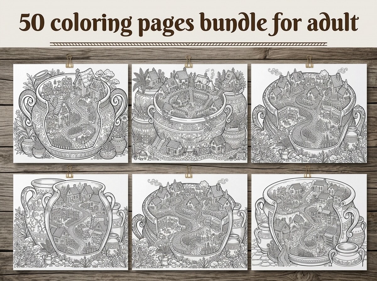 50 Hidden Pottery Village Coloring Pages