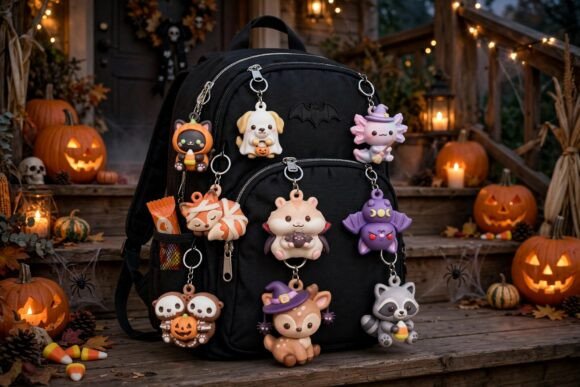 9 Halloween Animal Charms 3D STL GLB Bundle - Cute 3D Printable Keychain Models - Image 2