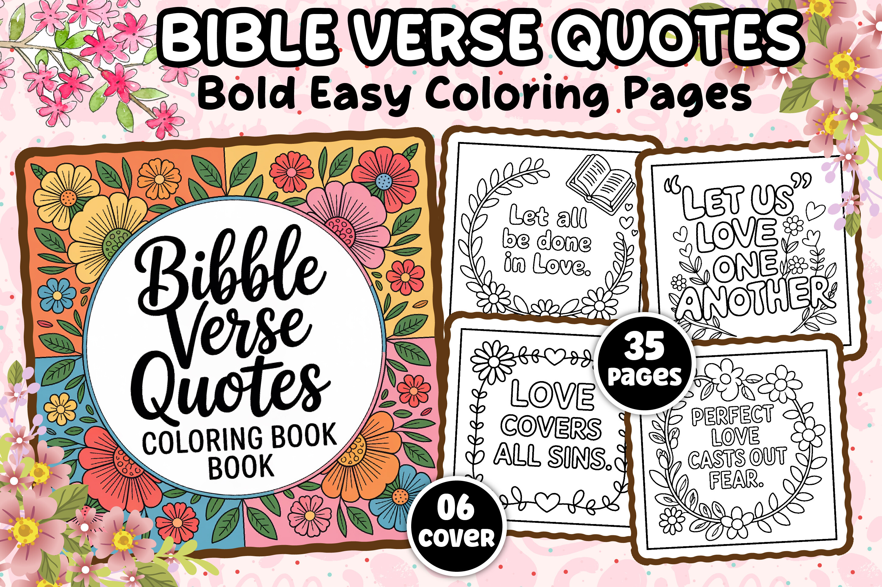 Bible Verse Quotes Coloring Book