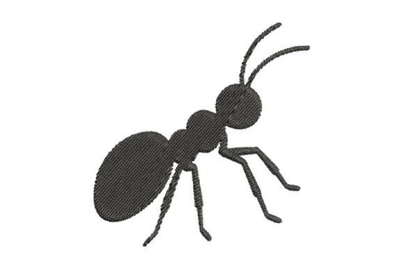 Black Ant Silhouette Embroidery
