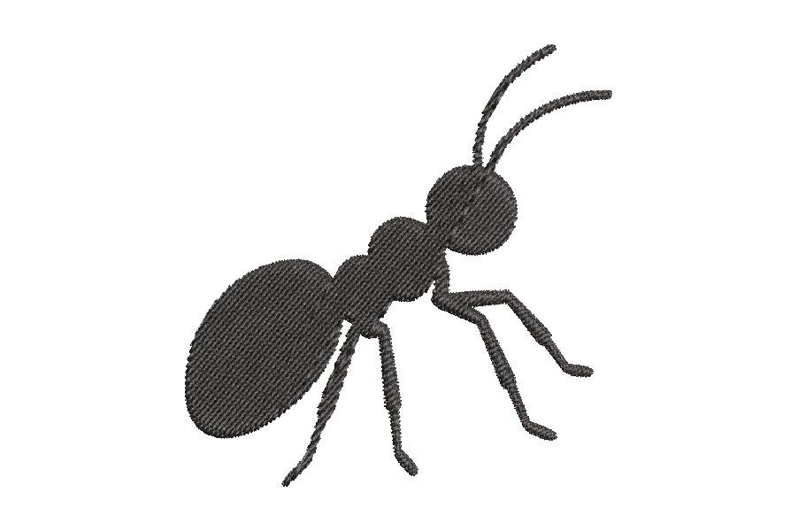 Black Ant Silhouette Embroidery