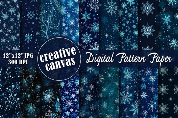 Blue Snowflake Seamless Patterns