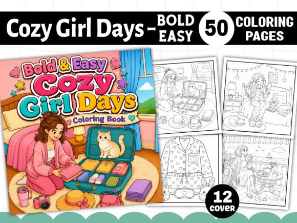 Bold Easy Cozy Girl Days Coloring Book