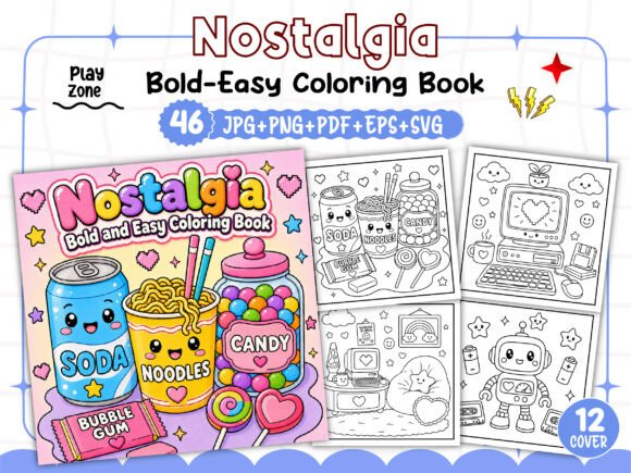 Bold and Easy Nostalgia Coloring Book