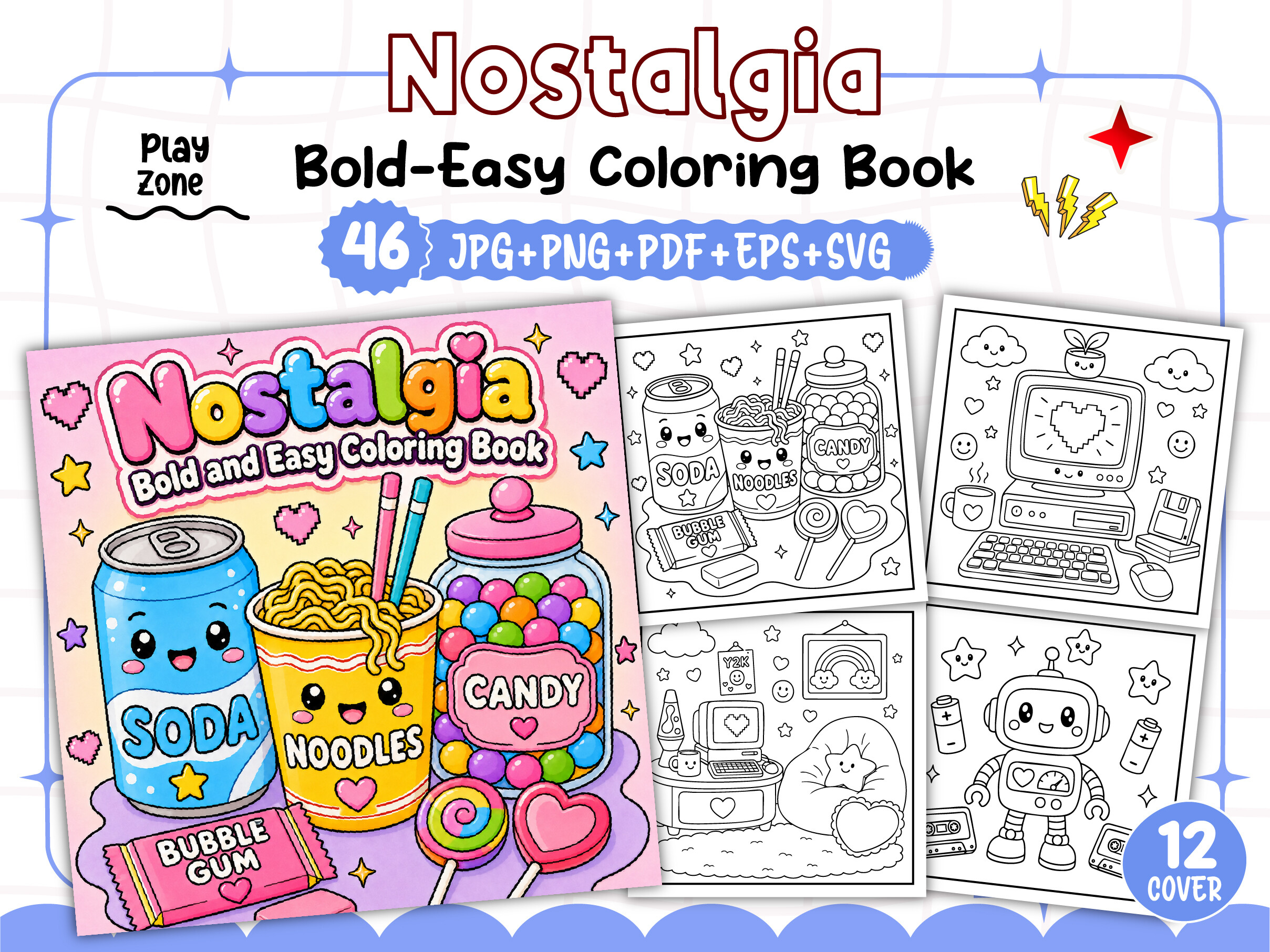 Bold and Easy Nostalgia Coloring Book
