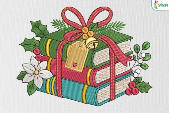 Christmas Book Stack