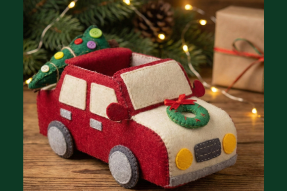 Christmas Felt Car Sewing Pattern PDF
