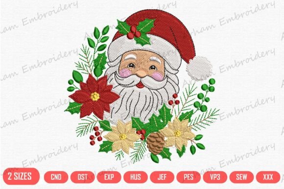 Christmas Santa with Poinsettia