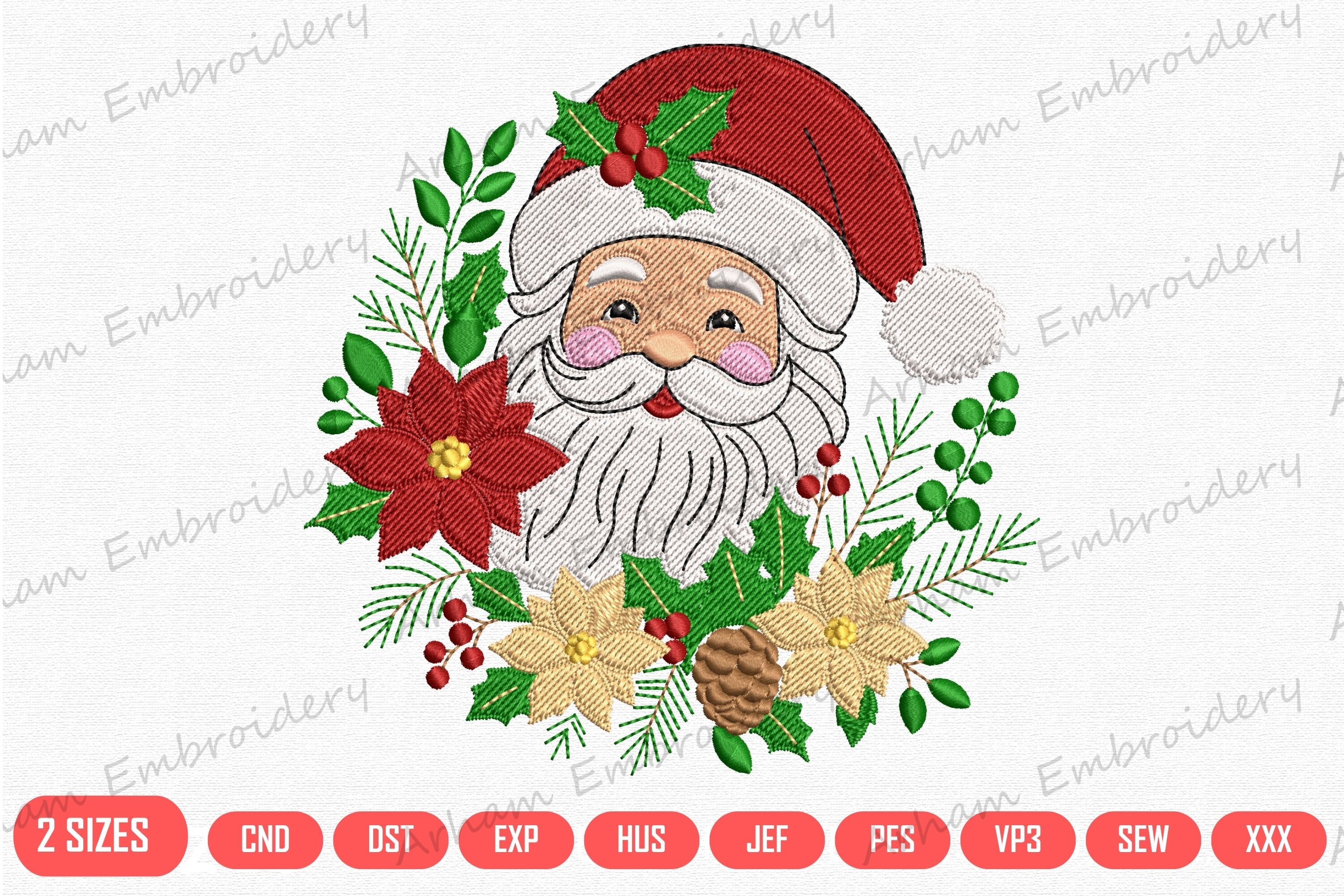 Christmas Santa with Poinsettia
