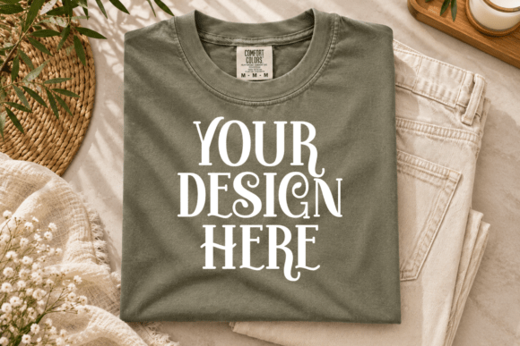 Comfort Colors 1717 Flat Lay Mockup