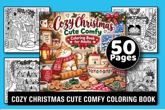 Cozy Christmas Cute Comfy Coloring Book