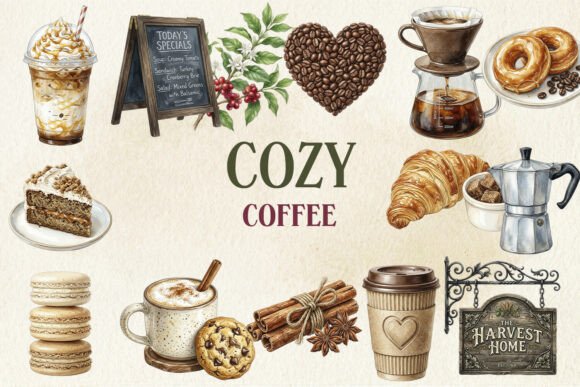 Cozy Coffee Clipart Bundle
