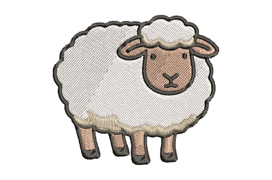 Cute Sheep Embroidery Design