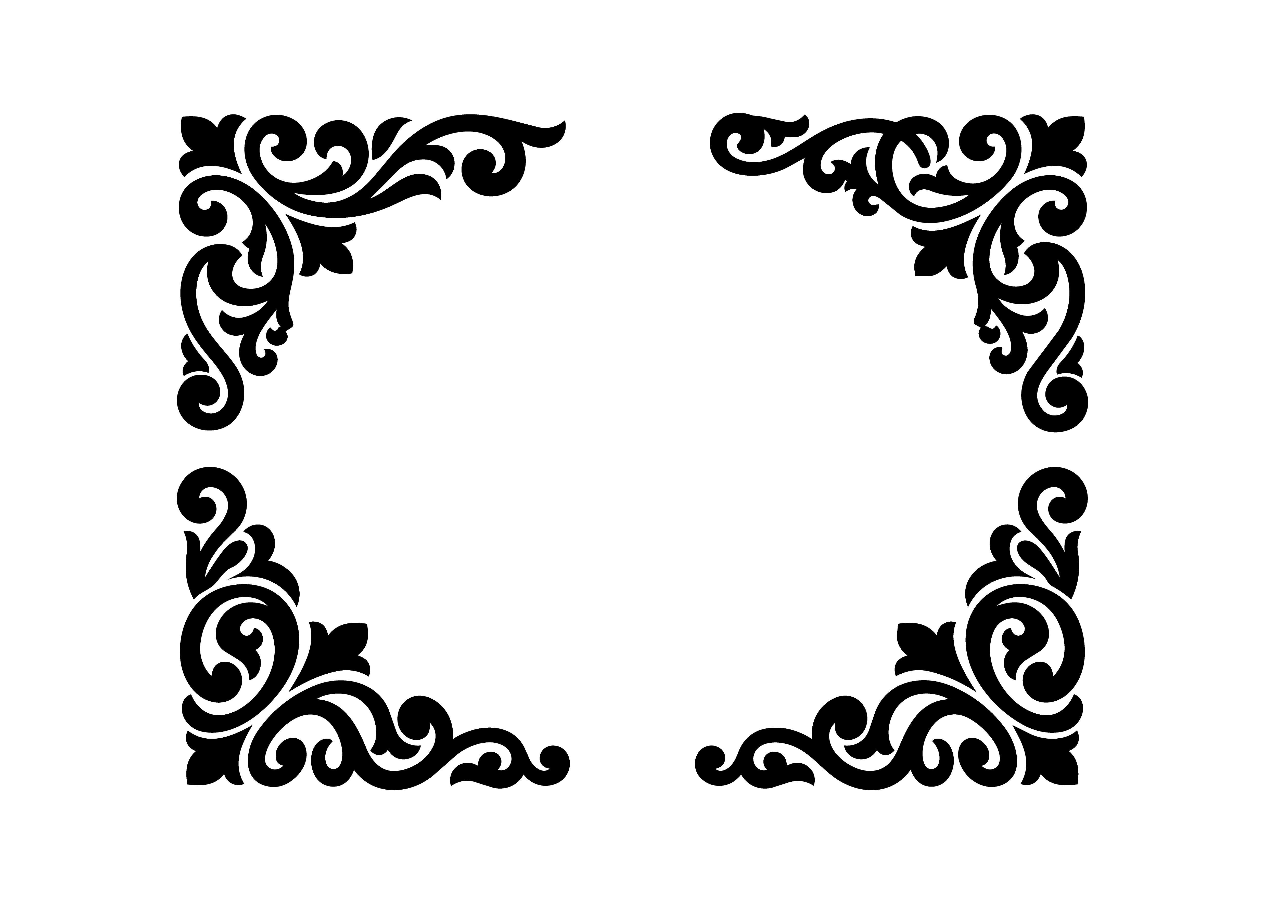 Decorative Four Vector Cut Design