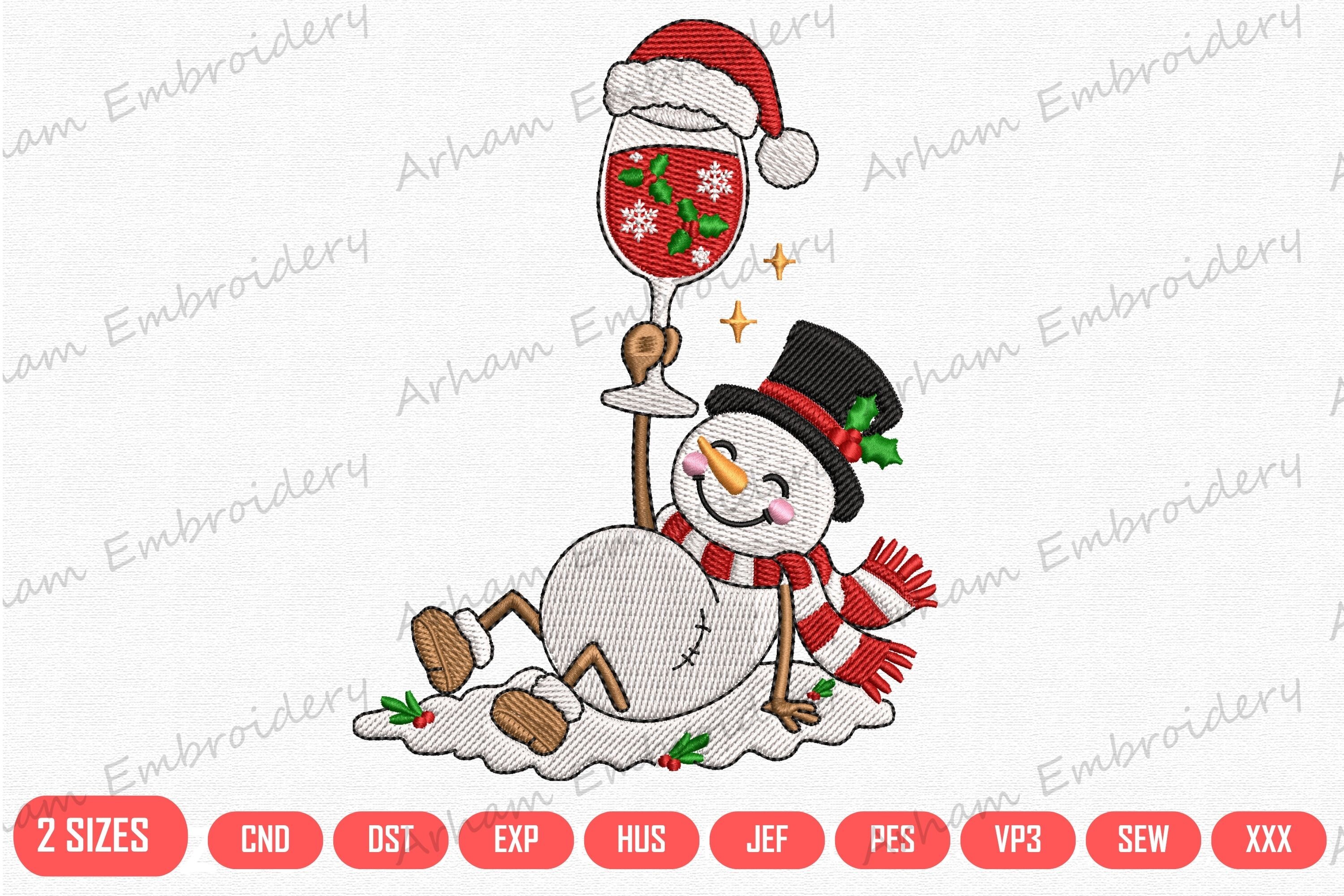 Festive Winter Snowman Wine